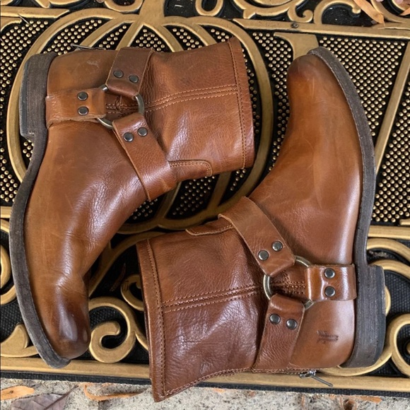 Frye Phillip Harness Cognac Bootie - Picture 5 of 8